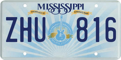 MS license plate ZHU816