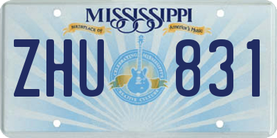 MS license plate ZHU831