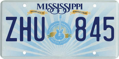 MS license plate ZHU845