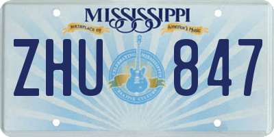 MS license plate ZHU847