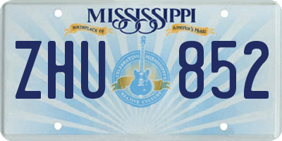 MS license plate ZHU852