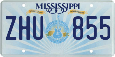 MS license plate ZHU855