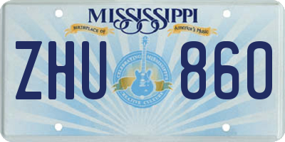 MS license plate ZHU860