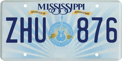 MS license plate ZHU876