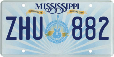 MS license plate ZHU882