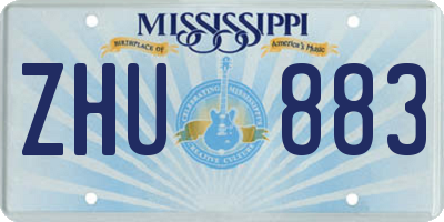 MS license plate ZHU883