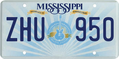 MS license plate ZHU950