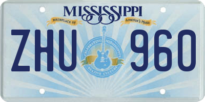 MS license plate ZHU960