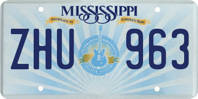 MS license plate ZHU963