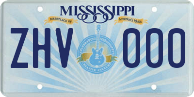 MS license plate ZHV000