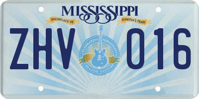 MS license plate ZHV016