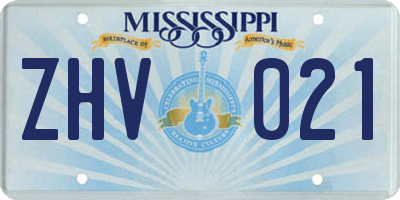 MS license plate ZHV021