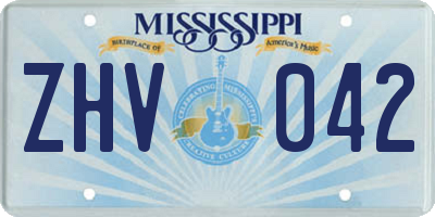 MS license plate ZHV042