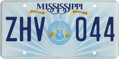 MS license plate ZHV044