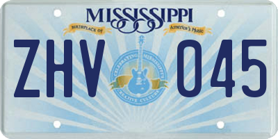 MS license plate ZHV045