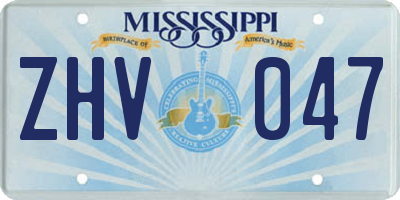 MS license plate ZHV047