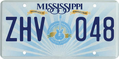 MS license plate ZHV048
