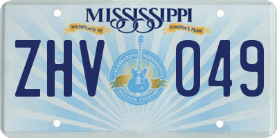 MS license plate ZHV049