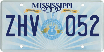 MS license plate ZHV052