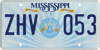 MS license plate ZHV053