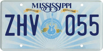 MS license plate ZHV055