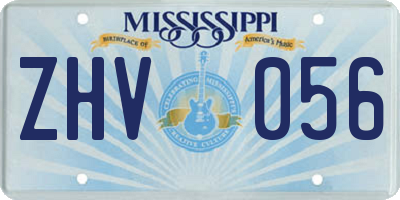 MS license plate ZHV056