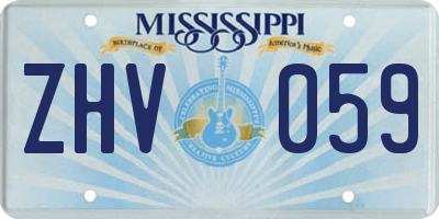 MS license plate ZHV059