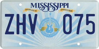 MS license plate ZHV075