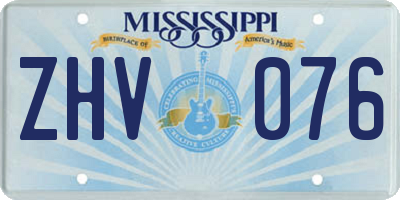 MS license plate ZHV076