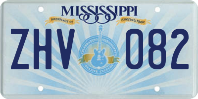 MS license plate ZHV082
