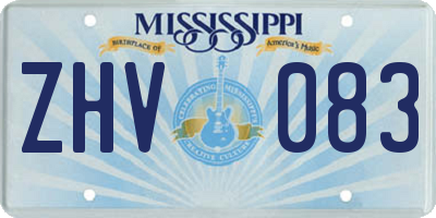 MS license plate ZHV083