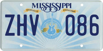 MS license plate ZHV086