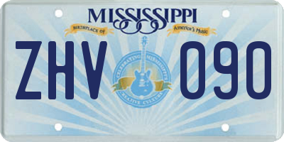 MS license plate ZHV090