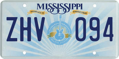 MS license plate ZHV094