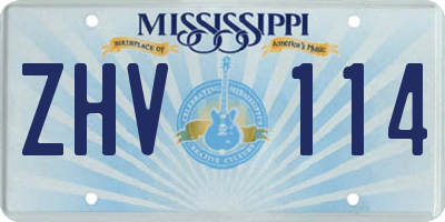MS license plate ZHV114