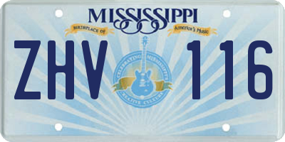 MS license plate ZHV116