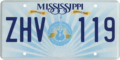 MS license plate ZHV119