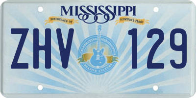 MS license plate ZHV129