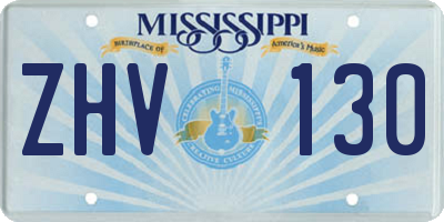 MS license plate ZHV130
