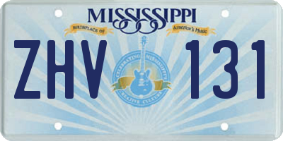 MS license plate ZHV131