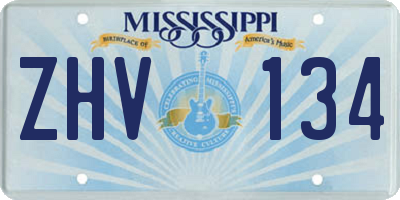 MS license plate ZHV134