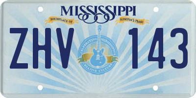 MS license plate ZHV143