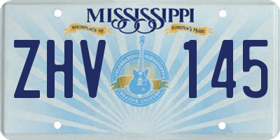 MS license plate ZHV145