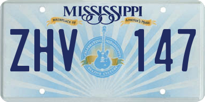 MS license plate ZHV147