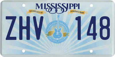 MS license plate ZHV148