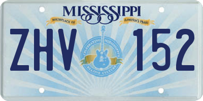 MS license plate ZHV152