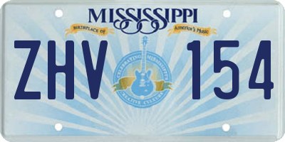 MS license plate ZHV154