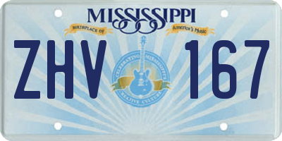 MS license plate ZHV167