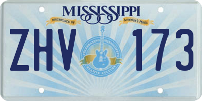 MS license plate ZHV173