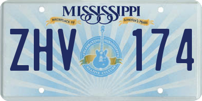 MS license plate ZHV174
